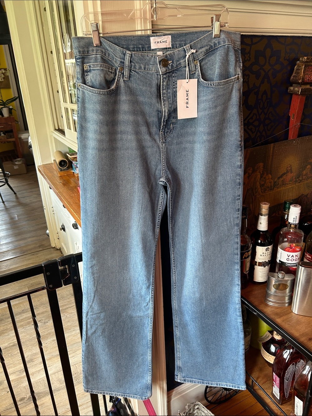 Frame Denim Wide-Leg Jeans in Light Blue Wash